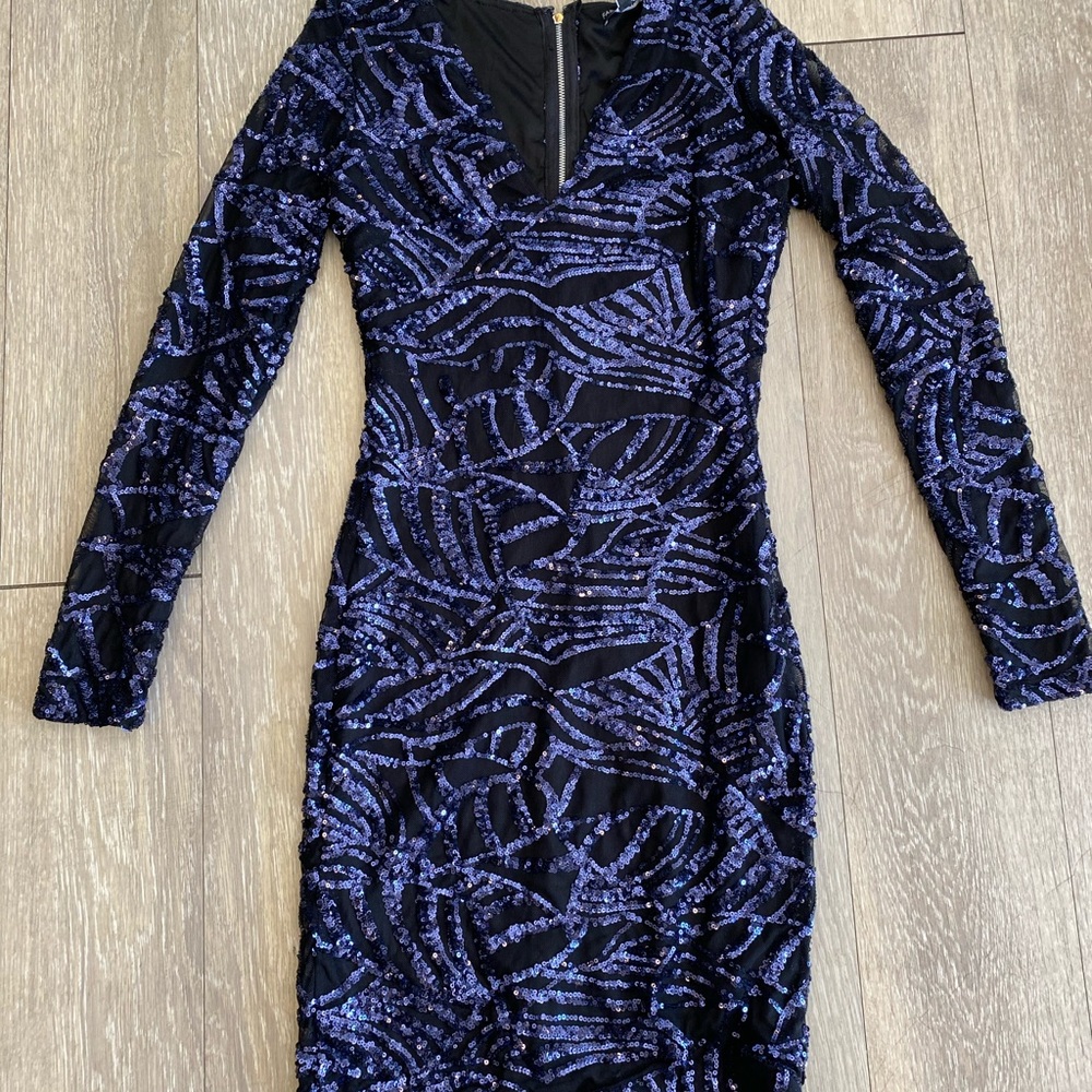 Long sleeve sequin dress